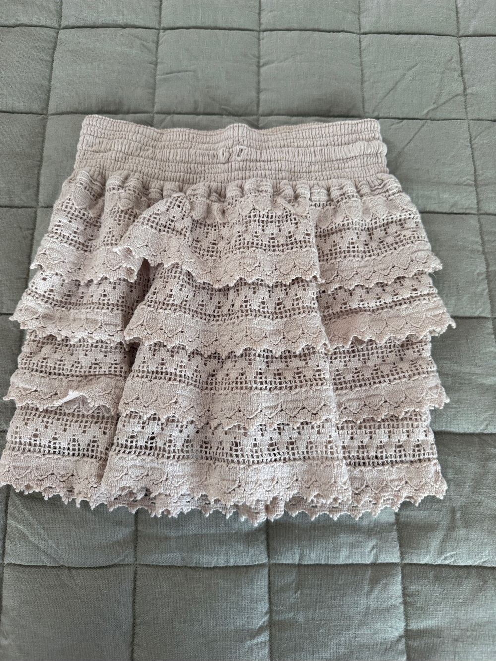 Altar’d State tan crocheted skirt xs